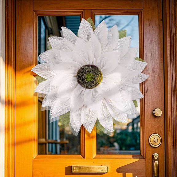 Clearance! Home Decor Sunflower Burlap Wreath Handmade Farmhouse Floral Arrangement for Door Wall Wedding Party Home