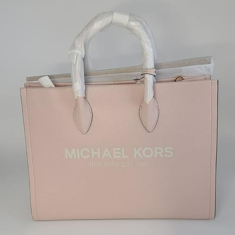 Michael Kors Mirella Medium Leather Shoulder Tote Bag, Powder