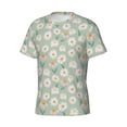 thumbnail image 5 of Vsdgher Daisies Flowers Print Men's Dry Fit Mesh Athletic Shirts Moisture Wicking Tennis T-Shirt Tops, 5 of 9