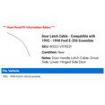 thumbnail image 2 of Door Latch Cable - Compatible with 1992 - 1998 Ford E-350 Econoline 1993 1994 1995 1996 1997, 2 of 2