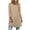 Khaki, variant on successthop Womens Shirts Curved Hem 3/4 Sleeve Tunic Top Long Crewneck Pullover Sweater Stripe Fall Winter Clothes Pink