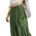 thumbnail image 5 of Women's Casual Loose Comfortable Wide Leg Pants Yoga Sweatpants Comfortable Home Sports Casual Pants Dark Green  X-Large, 5 of 7