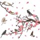thumbnail image 1 of 1 juego de pegatinas de pared flor rosa cerezo JAMW Sencillez, 1 of 5