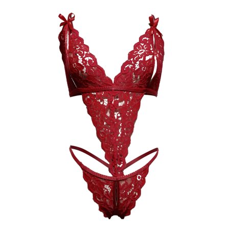 

Cathalem Womens Nighties Womens Loose Underwear Lace Printed Transparent Lingerie Pants Lingerie for Women Set Underwear Red Small