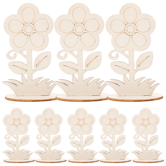 Raindrops 12pcs Unfinished Wooden Flower Crafts DIY Paintable Flower Decorations