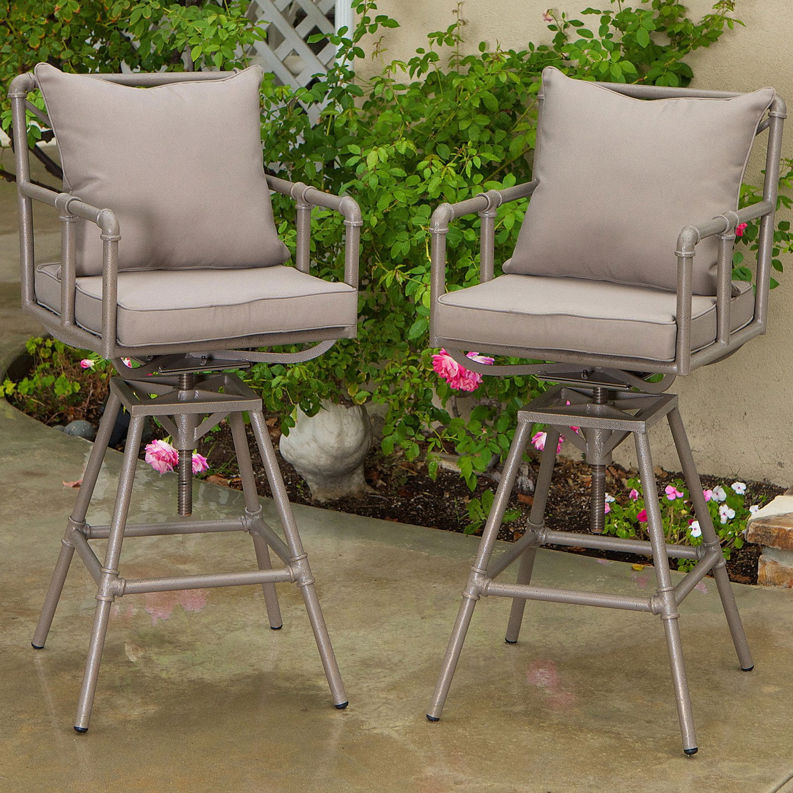 Northrup Pipe Outdoor Adjule Barstool Set Of 2 Com