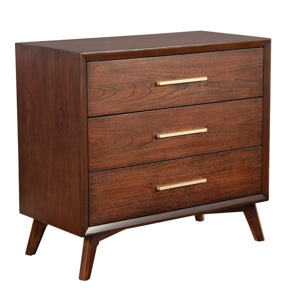 33 Inch Wooden Chest with 3 Drawers Small Brown- Saltoro Sherpi
