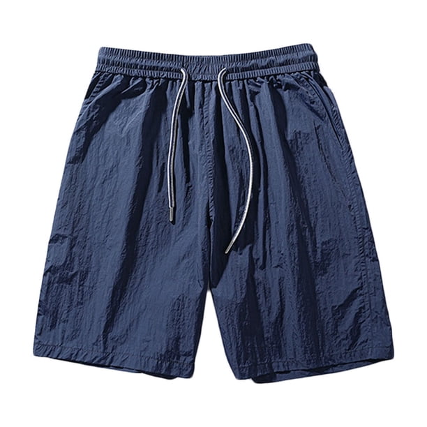 pstuiky Hombres bajos, Pantalones cortos deportivos casuales de verano para hombre con cintura elástica y cordón ajustable, para playa, gimnasio y bolsillo Pantalones cortos de golf