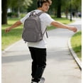 thumbnail image 6 of WANDF Laptop Backpack with 3 Zipper Main Bags, Lifestyle Dome Backpack Daypack with 2 Side Pockets,1 Front 1 Back Zipper Pocket, Weekend Bag for Travel,Camping and Hiking(Gray Bag), 6 of 7
