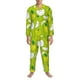 thumbnail image 3 of Balery Green Apple Pijama para Hombre de Dos Piezas con Manga Larga, Conjunto de Dormir y Descanso Suave con Bolsillos-Large, 3 of 7