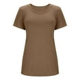 thumbnail image 4 of Daznico Women's Square Neck Lace Trim Tee, Ribbed Slim Fit Short Sleeve Casual Top,L, 4 of 4