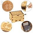 thumbnail image 5 of Gustave Hand Crank Music Box, You are My Sunshine Wooden Engraved Musical Case Crafts, Mechanism Antique Carved Musical Box Gifts for Daughter Kids (White), 5 of 12