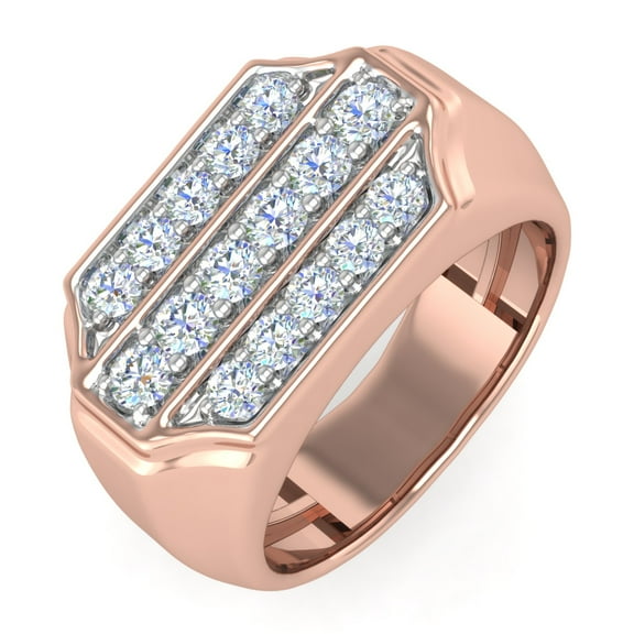 1 Carat Men's Diamond Wedding Band Ring in 14K Rose Gold (Ring Size 4.25) (I1-I2 Clarity)