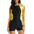 thumbnail image 1 of Traje de baño sexy de una pieza para mujer, traje de surf con protección solar, traje de baño de manga larga para mujer, 1 of 6