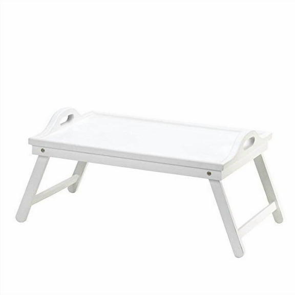 Breakfast in Bed Tray Folding TV White Serving Wood Hospital w/Handles Table Lap