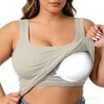 thumbnail image 2 of HBYJLZYG Women's Plus Size Tank Top with Built-in Bra, Ribbed Sleeveless Cami Shirt, U Neck Comfortable Summer Vacation Top, Versatile Everyday Casual Wear, 2 of 9