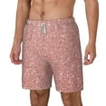 thumbnail image 2 of Balery Rose Gold Pink Glitter Mens Swim Trunks Swim Shorts for Men Quick Dry Inseam Beach Shorts with Compression Liner Pocket-3X-Large, 2 of 9