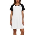 thumbnail image 7 of Gamivast Dresses for Maternity Nursing Dress Contrast Short Sleeve Crew Neck Sleep Dress Maternity Dress Loose Fit Lounge Dress Breastfeeding White L, 7 of 7
