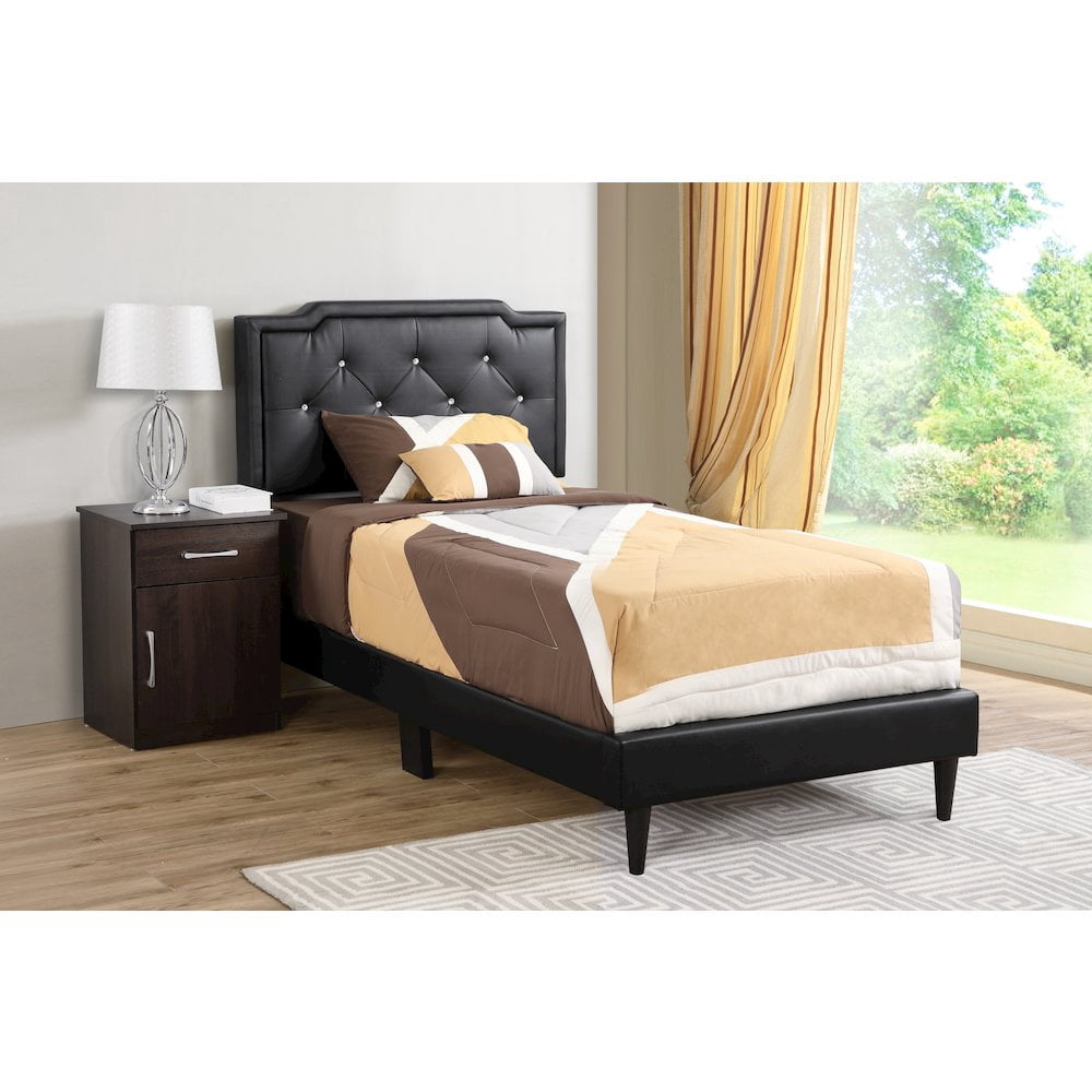 Glory Furniture Deb Twin Bed in Black Color