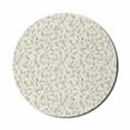 thumbnail image 1 of Floral Mouse Pad for Computers, Illustration of Curling Branches with Striped Leaves Botanical Ornaments, Round Non-Slip Thick Rubber Modern Mousepad, 8" Round, Eggshell Pale Sepia, by Ambesonne, 1 of 2