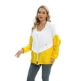 thumbnail image 5 of JANDEL Women Spring Thin Jacket, Fashion Waterproof Jacket, Insulated Coat Windbreaker Outdoor (Yellow White), 5 of 9