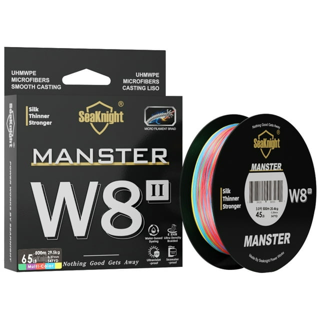 NEW Monster/Manster W8 II 8 Strands 20-100LB Stranded Fishing Lines PE Multifilament Strong Technology Sea Line Multicolored 150M0.8