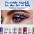 thumbnail image 5 of Yuctic 4th of July Glitter Stick, 2026 Red White Blue Body & Hair Sparkle for Independence Day, Patriotic Chunky Glitter Accessories 1.23OZ(07, 1PC), 5 of 7