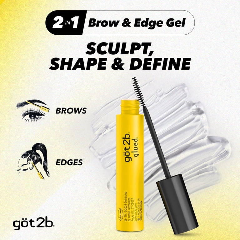 got2b, Glued 2-in-1 Brow Gel & Edge Control, 0.54 oz, Strong Hold