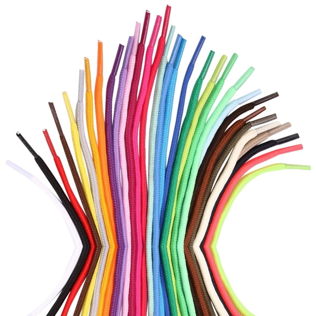 DEELLEEO 30 Pcs Lacets Ronds de Rechange Colorés pour Chaussures de Sport Espadrilles Patins (0,5m)