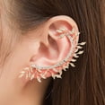 thumbnail image 2 of Pendientes de botón con forma de flor de perla de cristal para trepar y trepar, con diamantes de imitación, de resina, con diseño floral, para la oreja izquierda, con clip para la oreja supe, 2 of 5