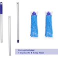 thumbnail image 2 of Mop, One Pole with Two Blue Microfiber Cloth Heads (1 Handle & 2 Mop Heads), 2 of 4