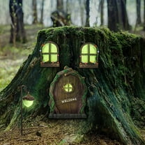 Miniature Fairy Elf Decoration Resin Luminous Welcome Door Lamp Windows for Garden, Patio, Yard