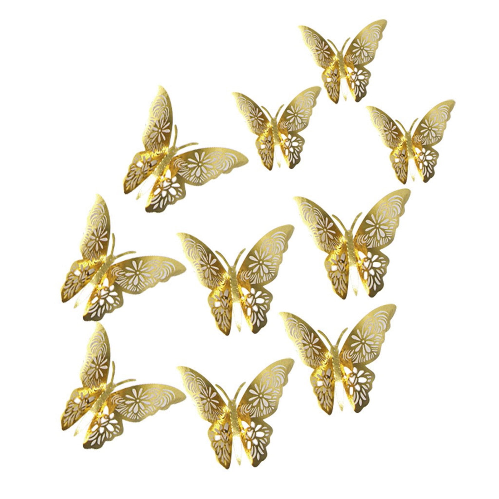 ANY OCCASION 10 x STUNNING GOLD/SILVER DIE CUT 3D  BUTTERFLIES METALLIC COLOUR 