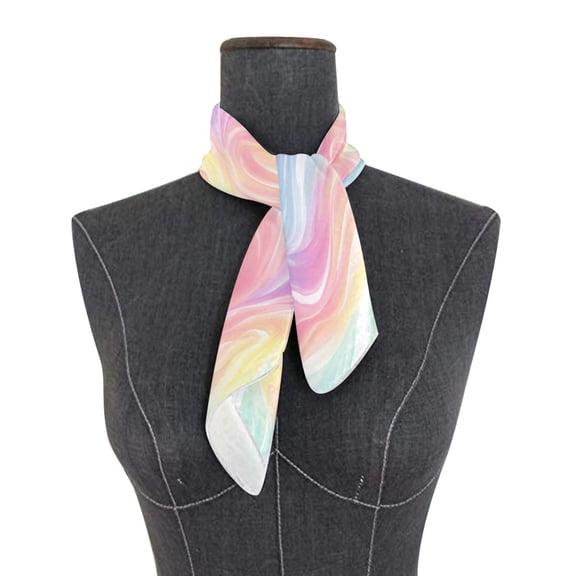 Square Scarf 24x24 Inch Ethereal Rainbow Swirl Silky Satin Sun Protection Neck Scarf for Women Multi-Purpose Head Wrap Bandana for Hair Bag Decoration
