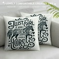 thumbnail image 3 of YANMS Just A Girl Who Loves Horses Throw Pillow Covers - Horse Themed Decorative Cushion Covers,Flower Horse Pillow Case for Room,Horse Lover Gifts, Gifts for Girls, 3 of 5