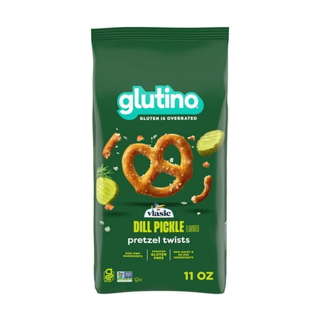 Glutino Vlasic Gluten Free Dill Pickle Pretzel Twists, Gluten Free Snacks, 11 oz