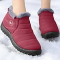 thumbnail image 2 of Gyexs Women's Snow Boots Waterproof, Winter Shoes Women, Arch Support, Bungee, Chukka, Snip Toe, Men's Fashion, Red, Size 10.5, 2 of 8