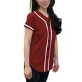 thumbnail image 2 of Lappel Women's Baseball Button Down Jersey College Sports Team Uniforms Hipster Shirts Made in USA, 2 of 4