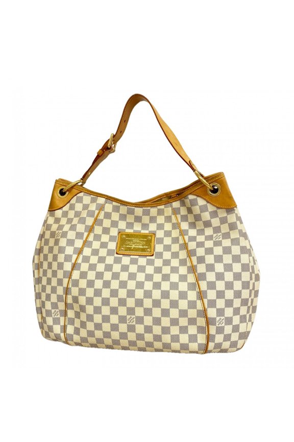 Pre-Owned Louis Vuitton Damier Azur Galliera GM Shoulder Bag N55216 White Women's