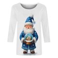 thumbnail image 5 of Mifsaly Christmas Shirts for Women 2025 3/4 Sleeve Crewneck Tunic T-Shirts Xmas Santa Graphic Loose Blouse Festival Party T-Shirt Holiday Fall Winter Outfits 2025, 5 of 6