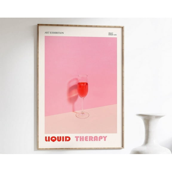 Maximalist Wall Art, Dopamine Decor, Kitchen Wall Decor,Psychedelic Wall Art, Aesthetic Poster, Pink Wall Artbar Wall Decor, Red Wall Art Wall Art, Modern Wall Decor, 8x12 UNFRAMED