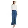 thumbnail image 4 of Time and Tru Women's Pleated Wide Leg Pants with Side Slant Pockets, 30" Inseam, Sizes S-3XL, 4 of 7