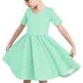 thumbnail image 6 of AUNVITO Girls' Short Sleeve Lotus Leaf Hem Party Dress Summer Short Sleeve A Line Dress, 6 of 6