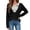 Black, variant on Tops for Women Lace V Neck Long Sleeve Ribbed Casual Tops Fall Relaxed Fit Lightweight Blouses