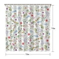 thumbnail image 5 of Floral Shower Curtain Watercolor Botanical Bathroom Decor Rustic Flower Design Fabric Bath Curtain for Tub Country Style Home Accessories with Hooks，72x72in, 5 of 5