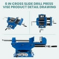 thumbnail image 5 of Cast Iron Cross Slide Drill Press Vise, 6.3 In Max Jaw Opening Compound Vise Cross Slide Mill, 11.4" X 11" X 6" Drill Press for Industrial Drilling, 5 of 7