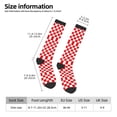 thumbnail image 3 of Red Checkerboard Pattern Knee High Socks for Women Long Leg Warmers Socks, 3 of 7