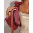 thumbnail image 5 of INSPIRE CHIC Women's Faux Fur Bolero Shrug Crop Jacket Evening Bow Tie Front Fluffy Coat XS Wine Red, 5 of 6