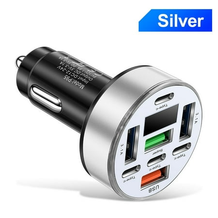 

RANMEI 40W 8-In-1 Car Fast Charger Voltage Digital Display 4Usb+4Pd
