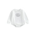 thumbnail image 1 of Kmbangi Baby Rompers Manches Longues Col Rond Broderie Lettres Tomber Vêtements Décontractés pour les Filles Garçons 0-18M, 1 of 8